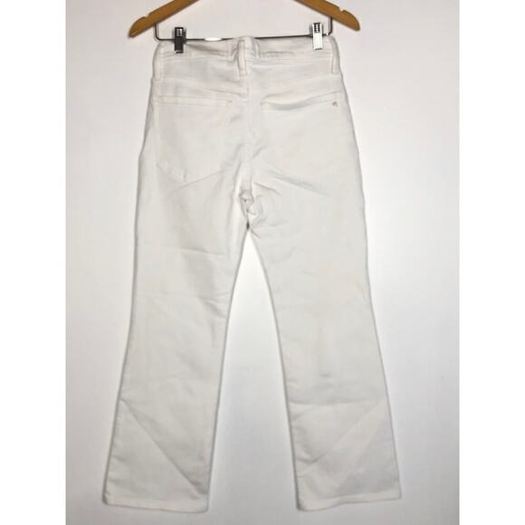 Madewell Petite Kick Out Crop Jeans Mid Rise Flare Leg Pure White NWT Size 27P - Picture 7 of 13